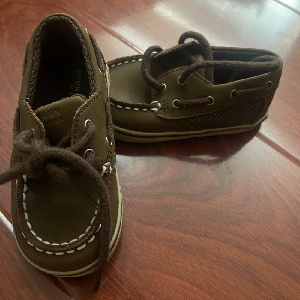 Sperry Kids Olive Moccasins